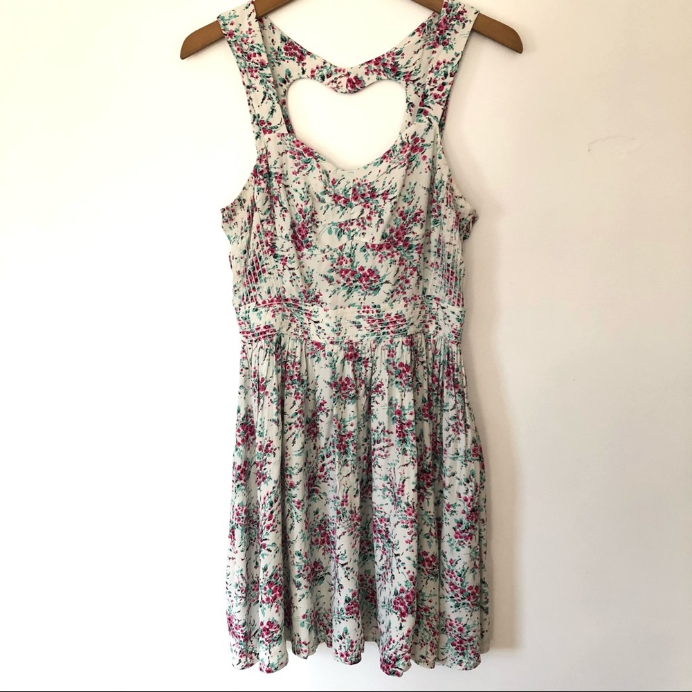 LC Lauren Conrad Floral Print Heart Cutout Dress - Picture 3 of 11